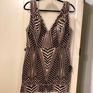 Lulus Sequin V Neck Mini Dress Size XL Perfect for New Year’s Eve!